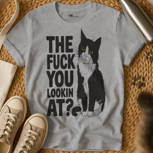 MewTee Gray / S Look At Me Shirt | Cat Tee