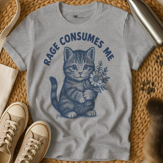 MewTee Gray / S Rage Consumes Me T Shirt