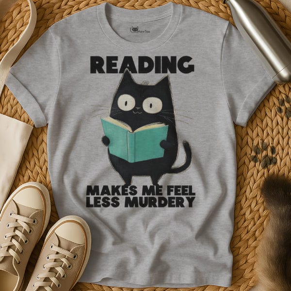 MewTee Gray / S Read Tee Shirt | Cat Tee