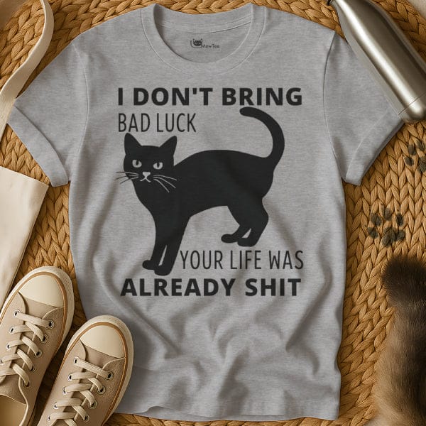 MewTee Gray / S Sarcastic Black Cat Tee