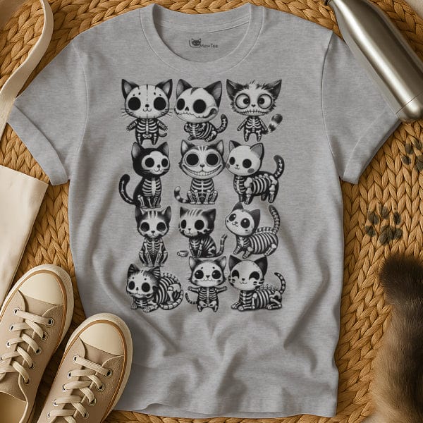 MewTee Gray / S Skeletons Shirt | Cat Tee