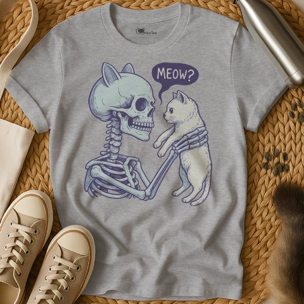 MewTee Gray / S Skull Cat Shirt