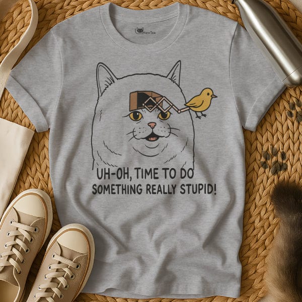 MewTee Gray / S Stupid Shirt | Cat Tee