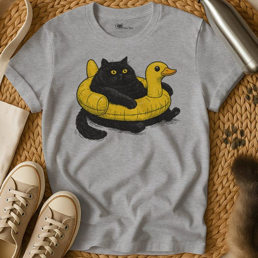 MewTee Gray / S Swimming Cat Tee