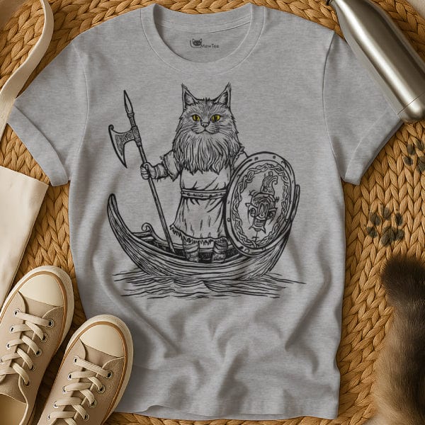 MewTee Gray / S Viking Cat Shirt | Cat Tee