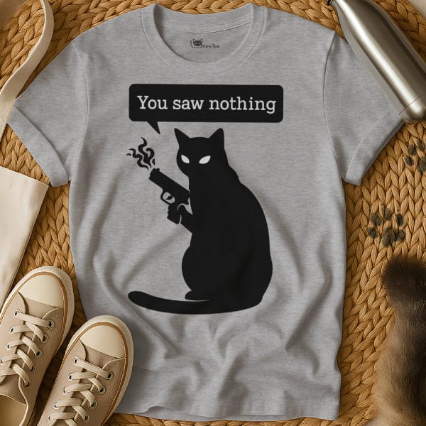 MewTee Gray / S You Saw Nothing Cat Tee