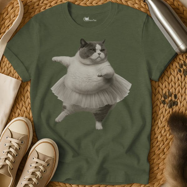 MewTee Military Green / S Ballet Shirt | Cat Tee