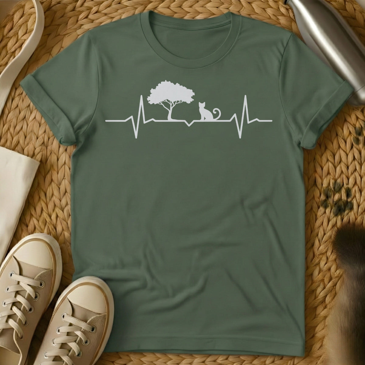 MewTee Military Green / S Bonsai Cat Shirt | Cat Tee