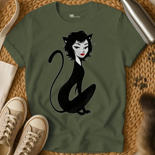 MewTee Military Green / S Cat Lady Shirt | Cat Tee