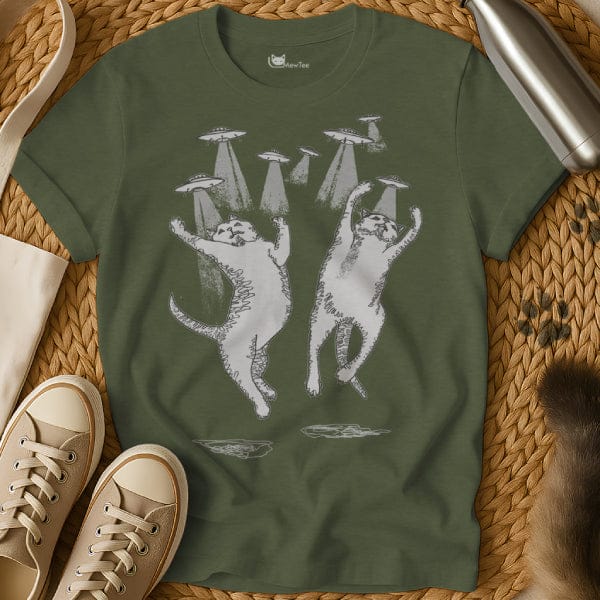 MewTee Military Green / S Cat UFO Shirt