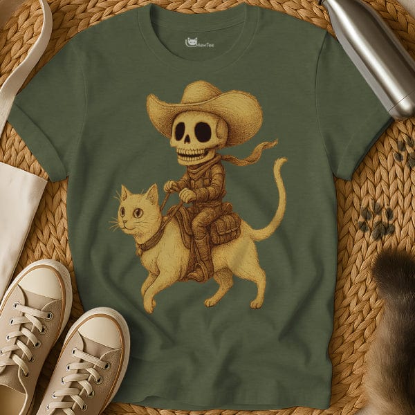 MewTee Military Green / S Cowboy Cat Shirt | Cat Tee