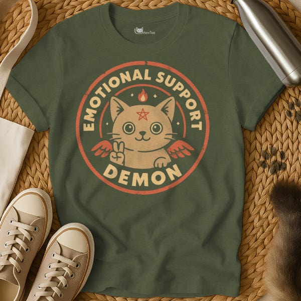 MewTee Military Green / S Demon Cat Shirt | Cat Tee