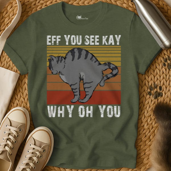 MewTee Military Green / S Eff You See Kay Shirt | Cat Tee