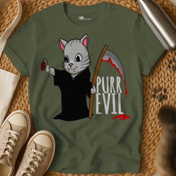 MewTee Military Green / S Evil Shirt | Cat Tee