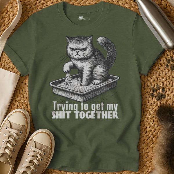 MewTee Military Green / S Get Shit Together | Cat Tee