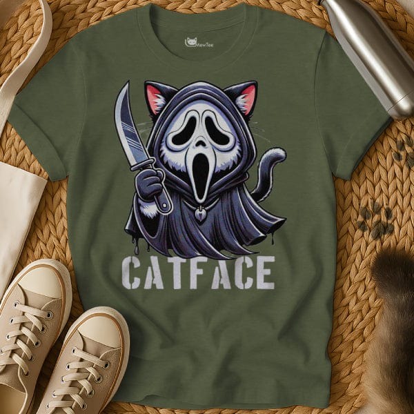MewTee Military Green / S Ghostface Shirt | Cat Tee