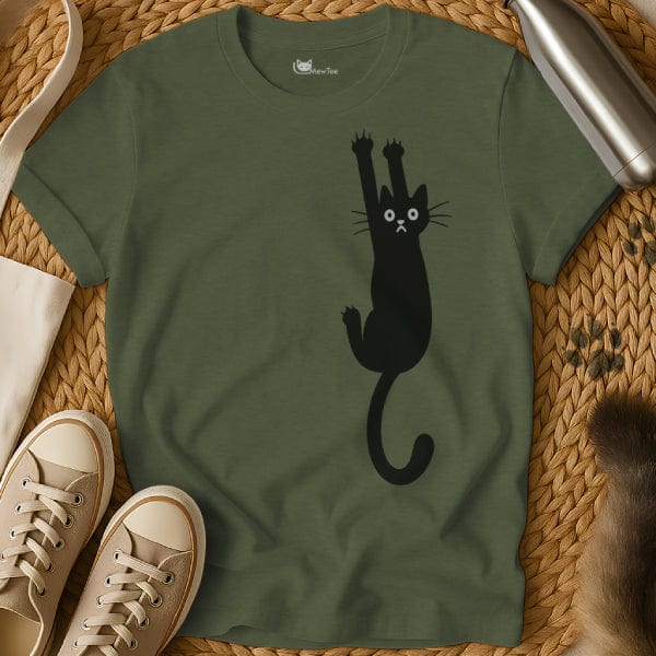 MewTee Military Green / S Hanging Cat Tee
