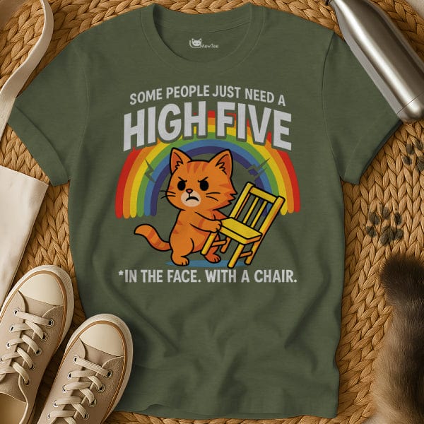 MewTee Military Green / S High Five T Shirt