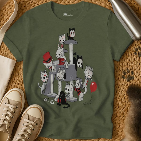 MewTee Military Green / S Horror Cat Shirt | Cat Tee