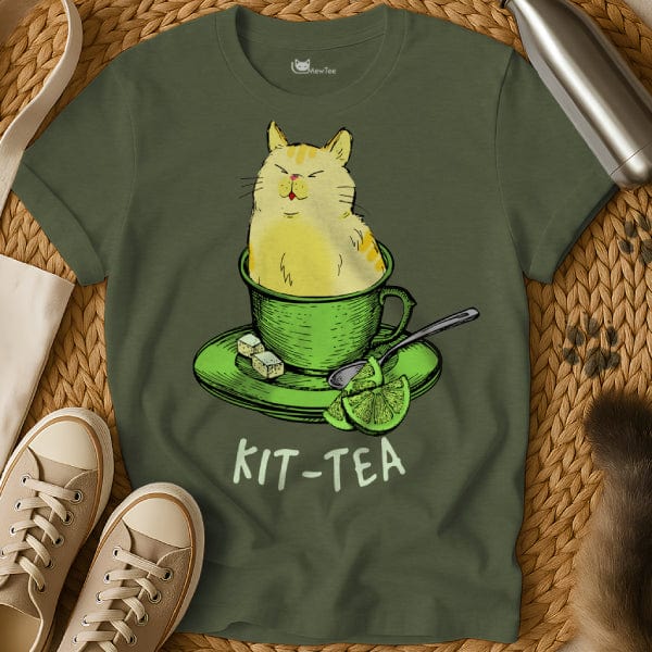 MewTee Military Green / S Kit Tea Shirt | Cat Tee