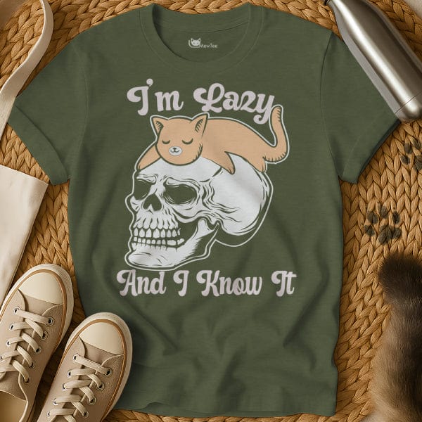 MewTee Military Green / S Lazy Shirt | Cat Tee