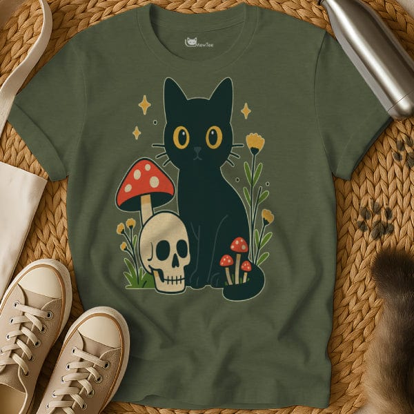 MewTee Military Green / S Mushroom Shirt | Cat Tee