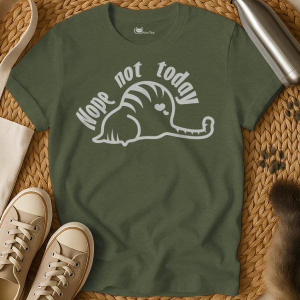 MewTee Military Green / S Not Today Shirt | Cat Tee