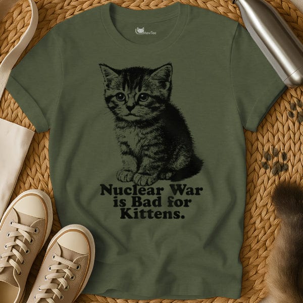 MewTee Military Green / S Nuclear War Kitten Shirt