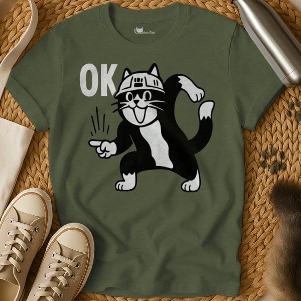 MewTee Military Green / S OK Shirt | Cat Tee