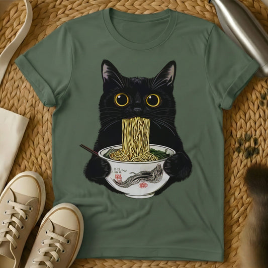 MewTee Military Green / S Ramen Cat Shirt