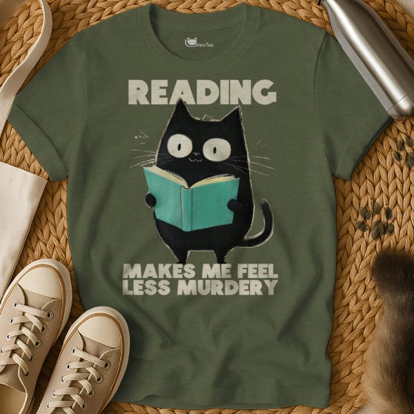 MewTee Military Green / S Read Tee Shirt | Cat Tee