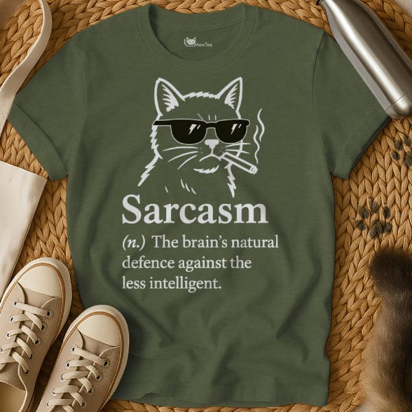 MewTee Military Green / S Sarcasm Shirt | Cat Tee