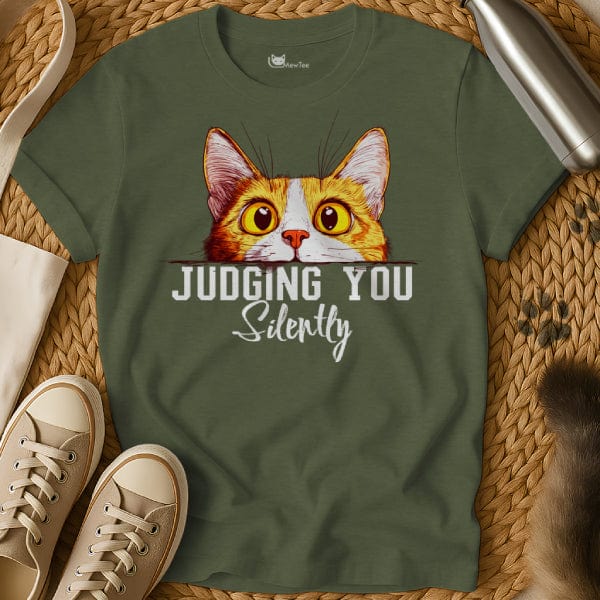 MewTee Military Green / S Silently Judging You | Cat Tee