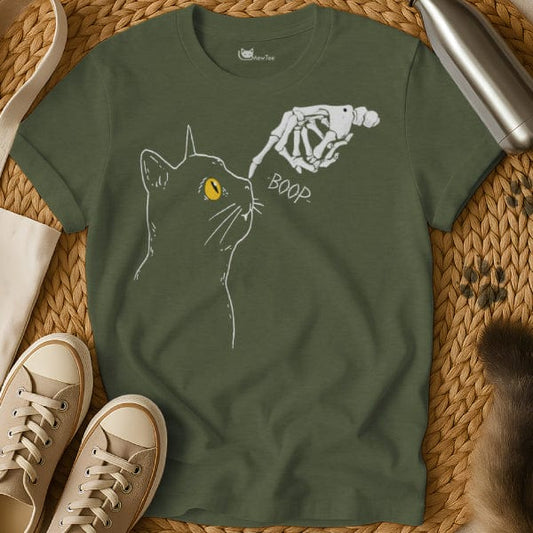 MewTee Military Green / S Skeleton Shirt | Cat Tee