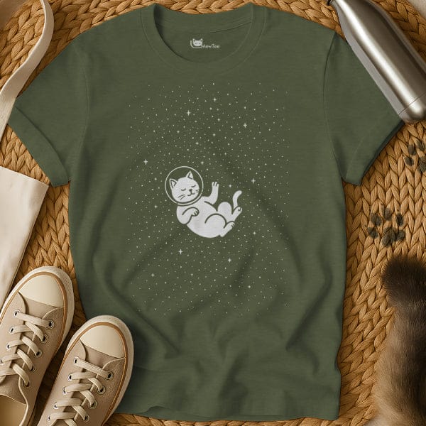 MewTee Military Green / S Space Cat Tee