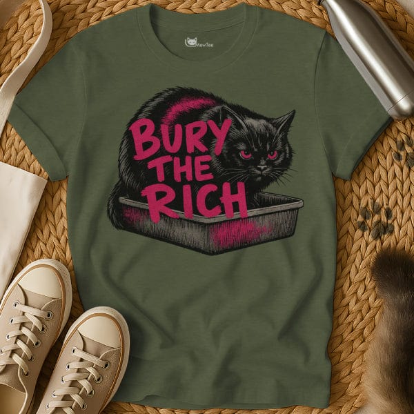 MewTee Military Green / S Stop Being Poor Shirt | Cat Tee