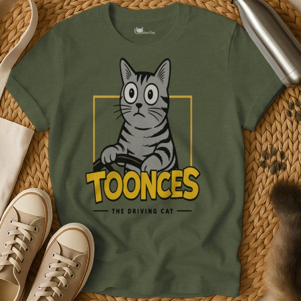 MewTee Military Green / S Toonces the Driving Cat Tee