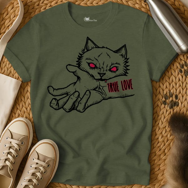 MewTee Military Green / S True Love Shirt | Cat Tee