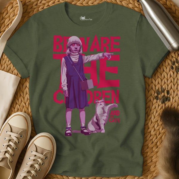MewTee Military Green / S Village of the Damned Cat Tee