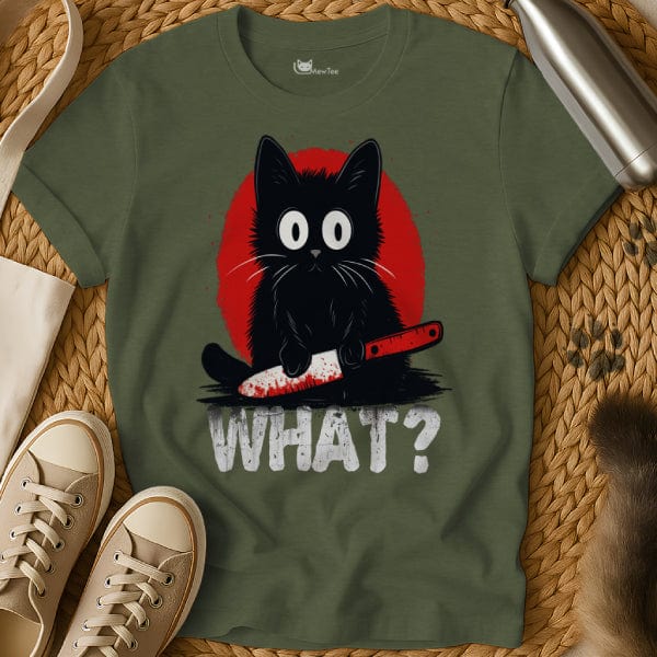 MewTee Military Green / S What Shirt | Cat Tee