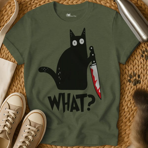 MewTee Military Green / S What T-Shirt | Cat Tee