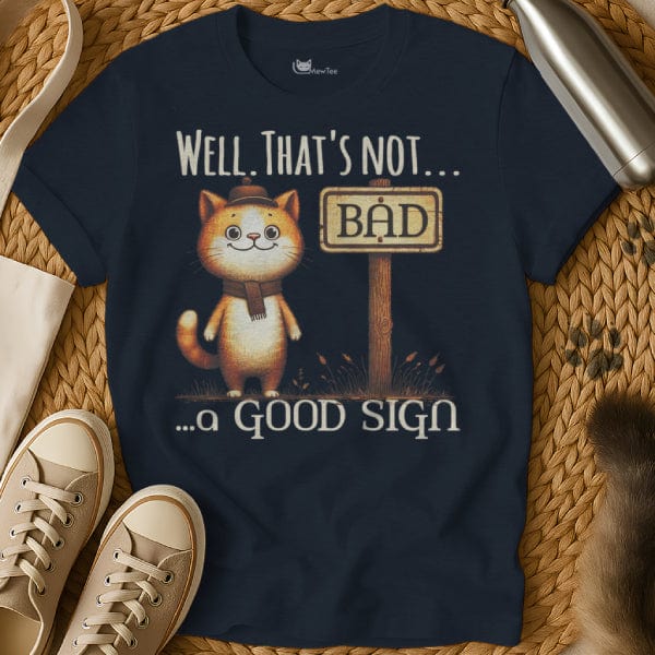 MewTee Navy / S Bad Sign Shirt | Cat Tee