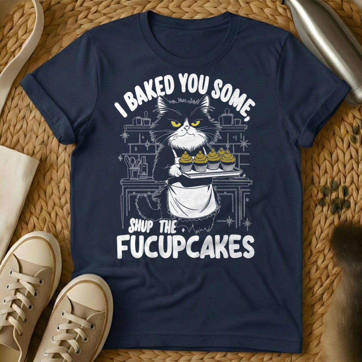 MewTee Navy / S Cake T Shirt | Cat Tees