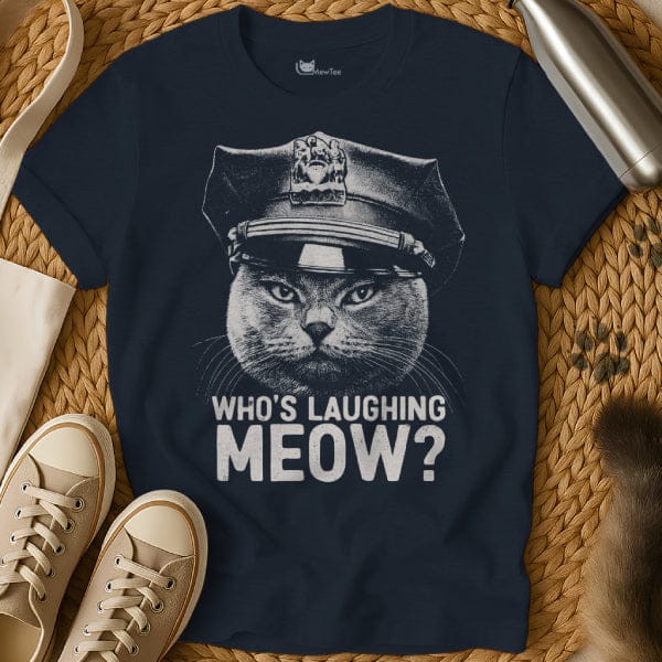 MewTee Navy / S Cat Cop Shirt