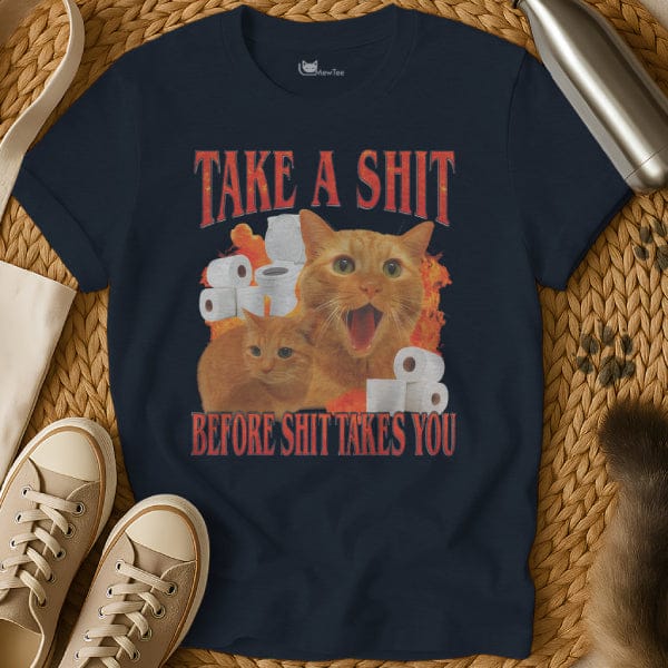 MewTee Navy / S Cat Shit Shirt