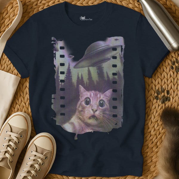 MewTee Navy / S Cat UFO Shirt | Cat Tee