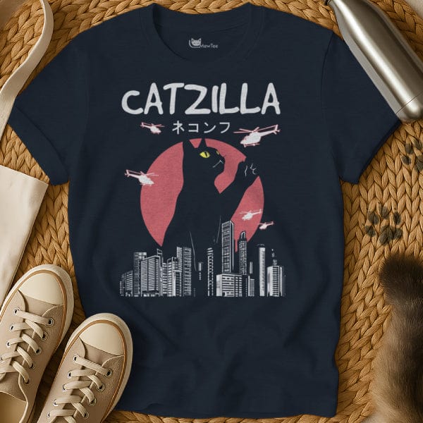 MewTee Navy / S Catzilla Shirt | Cat Tee