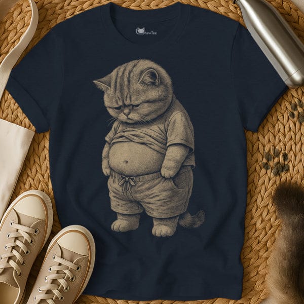 MewTee Navy / S Chubby Cat Shirt