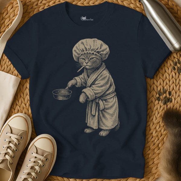 MewTee Navy / S Cooking Cat Meme Tee