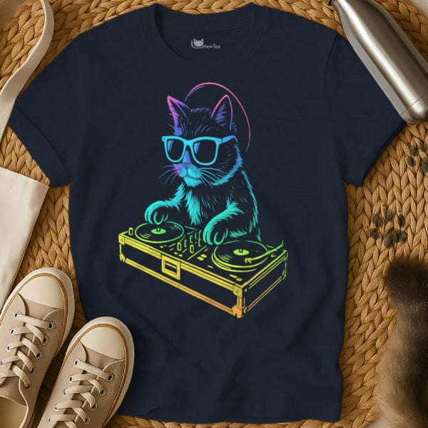 MewTee Navy / S DJ Cat Shirt | Cat Tee